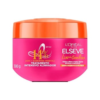 L'Oréal Paris Elseve Liso dos Sonhos Creme de Tratamento com Queratina Vegetal e AHA, Alinhamento Capilar, Controle de Frizz e Reparação de Danos