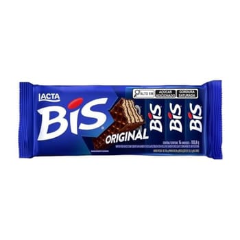 Wafer Recheado Bis Ao Leite Kit 3 Unidades de 100,8g