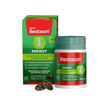 Redoxon Energy Multivitamínico Vitamina C, B12 e Cafeína 60 Cápsulas