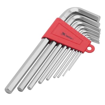 MTX Jogo de Chaves Hexagonais Longas com Acabamento Acetinado, Kit de Chaves Torx Resistentes, Conjunto Profissional de Chaves Manuais