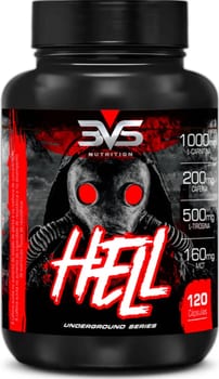 Termogênico Hell - Fórmula Exclusiva Contendo 7 Ingredientes Com Cafeína, L-carnitina, L-tirosina, Mct, Picolinato De Cromo E Vitaminas - 120 Cápsulas