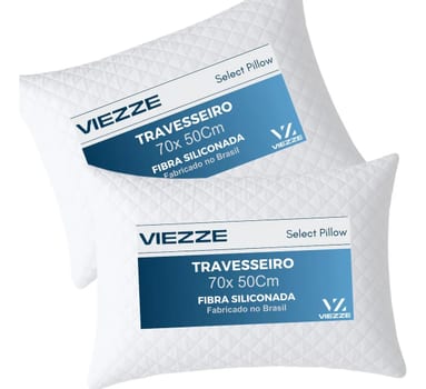 Kit 2 Travesseiros Luxo Matelado Fibra Antialérgica 70x50cm Branco