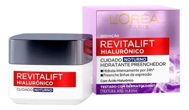 Creme Facial Noturno L'Oréal Paris Revitalift Hialurônico 49g
