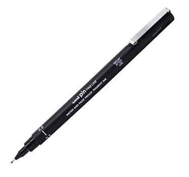 Uni-ball Uni Pin Caneta Técnica - 0.5mm - Pacote com 1 unidade - Tinta Preta