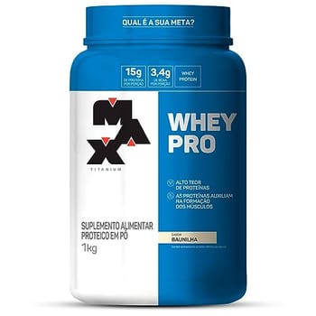 Max Titanium Whey Pro Pote 1kg Sabor Baunilha