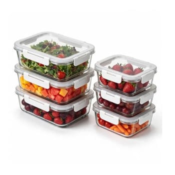 Oikos - Kit 6 Potes Marmita 370ml e 630ml Hermético com Trava