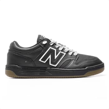 Tenis New Balance 480 Low Unisex, Preto/Branco/Natural, 40