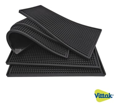 Vittak Tapete Escorredor De Louça Em Silicone 30x15cm Porta Copos Pratos Cor Preto