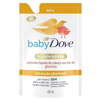 Dove Baby Sabonete Líquido Hidratação Glicerinada da Cabeça aos Pés 400ml Refil