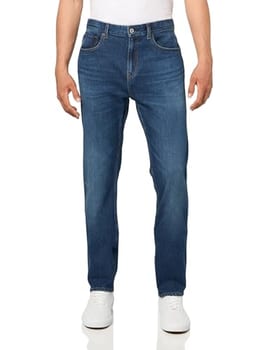 HUGO Jeans masculino Ash Slim Fit, Azul marinho, 29W / 32L