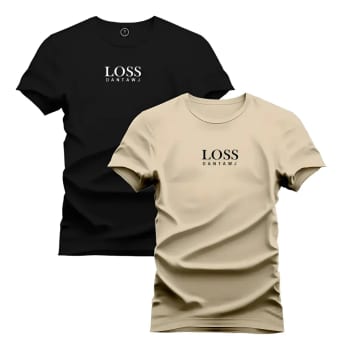 Kit 2 Camiseta Masculina Camisa Algodão Premium Loss Dantawj