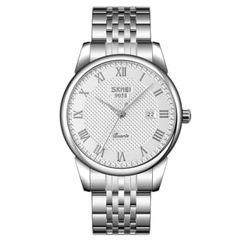 Relógio Masculino Militar de Aço Inoxidável, Resistente à Água 30M, Analógico-Quartz, com Calendário, Estilo Esportivo Casual e Negócios-9058