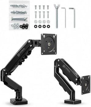 Braço articulado, suporte Articulado de Mesa, Pistão a Gás, Design Compacto e Retrátil, Ergonômico, Monitores 13'' a 35'', 2kg a 9kg, fixação monitor