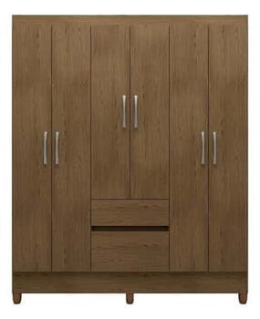 Guarda-roupa Casal New Brusque 6 Portas 2 Gavetas Bartira - Avel