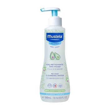 Mustela Água De Limpeza Sem Enxágue 300Ml - Água Micelar Infantil Rosto E Corpo Vegana Fórmula Biodegradável Com 98% De Ingredientes De Origem Natural