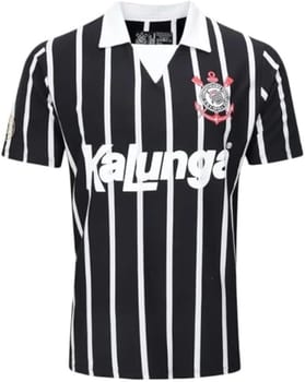 Corinthians Camisa Polo Retrô Kalunga, Masculina, Preta, G