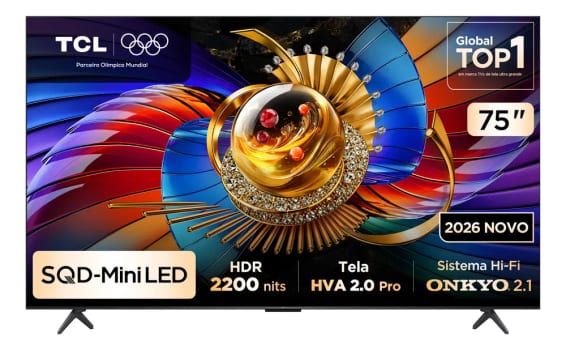 Tcl Top Premium 4k Sqd-mini Led Tv 75  Q7d Pro Google Tv, Até 100% Bt.2020, 144 Hz, E 2.000 Nits