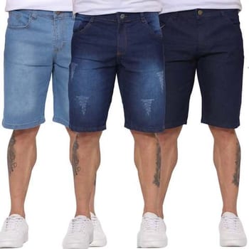 Kit 3 Bermudas Jeans Masculina Plus Size 34 Ao 56 Atacado