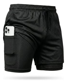 Shorts Dry Fit 2 Em 1 Masculino Térmico Compressão Corrida