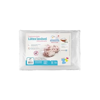 Travesseiro para Bebê Látex Lavável- Capa em Percal 180 frios - Integralmente lavável em máquina - P/fronhas 30x40cm - Fibrasca