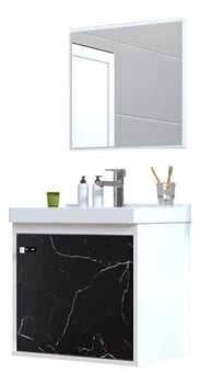 Kit Conjunto Gabinete Balcao Banheiro Espelheira Cuba Veneto