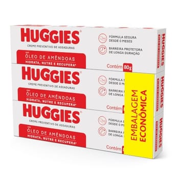 Creme Preventivo Assaduras Huggies Pele Protegida c/3 de 80g