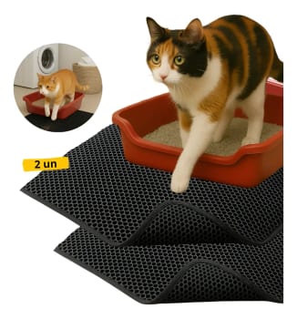 Kit 2 Tapetes Coletor De Areia Para Gatos Lavável Dobrável