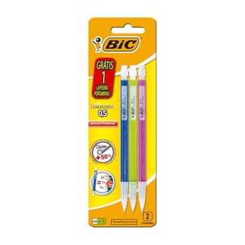 Lapiseira BIC Shimmers 0,5mm, Corpo Colorido Brilhante, Borracha na Ponta, Multicor, Embalagem Leve 3 Pague 2, 891943
