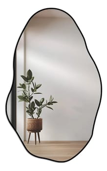 Espelho Orgânico Loja Sala 80x50 Grande Banheiro Elegante Moldura Preto