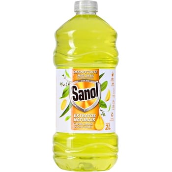 Sanol Desinfetante Extratos Naturais Capim Limão & Folhas Verdes 2 Litros Amarelo