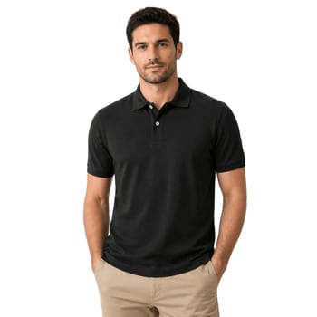 Camisa Polo Ogochi Masculina Original Slim Camiseta Algodão Preto Liso M