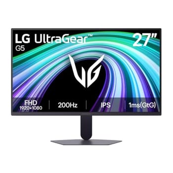 Monitor LG UltraGear™ -Tela IPS de 27”, 200Hz, 1ms (GtG), NVIDIA G-SYNC e AMD FreeSync Premium™, HDR10, sRGB 99%, Preto- 27G523B