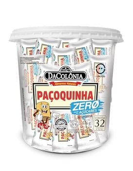 DaColônia Paçoquinha Zero Açúcar Pote 32 Unidades (18g cada) – Snack de Amendoim Sem Açúcar, Porções Individuais, Ideal para Dieta e Diabéticos
