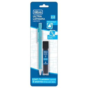 Tilibra - Lapiseira 2.0mm Ultra + Grafite 2.0mm - Blister com 2 Unidades - Sortido
