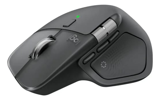 Mouse sem fio Logitech MX Master 4 com o Desempenho avançado e a Sensação tátil do Haptic feedback, Conexão USB-C ou Bluetooth - Grafite