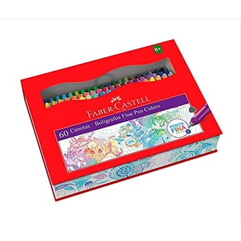 Caneta Ponta Fina, Faber-Castell, Fine Pen Colors, FPB/ES60ZF, 60 Cores