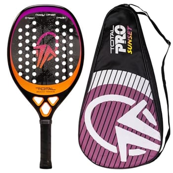 Raquete Beach Tennis Carbono 12k Total Pro Sunset + Capa | Leve e equilibrada | 1 ano de garantia