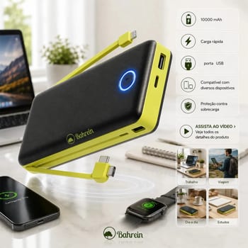 Power Bank 10000mah Carregador Portátil Turbo Rápido Universal Celular - Melhor Carregador Portátil Compatível Com iPhone Notebook Relógios Android