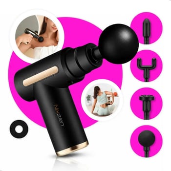 Massageador Pistola Elétrica Profissional Muscular Portátil Aparelho Fisioterapia Corporal 6 Velocidades 4 Cabeças De Alívio Dores Relaxamento