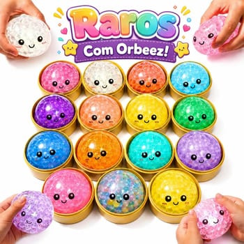 Squishy Surpresa Com Orbeez Raro Popsy Colorido Com Bolinhas Dentro