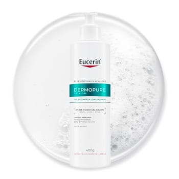 EUCERIN Gel de Limpeza Facial AntiAcne DermoPure Clinical Concentrado 400ml, Peles Oleosas e Acneicas