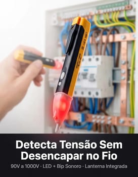 Caneta Detectora de Tensão Elétrica Dor Block com Bip e LED