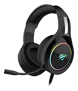 Havit Headphone Fone de Ouvido H2232d, Gamer, Iluminação RGB, com Microfone, Falante de 50mm, Conector 3.5mm, HAVIT, HV-H2232d, Cabo USB para