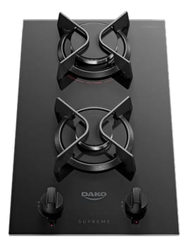 Cooktop A Gás Dako Supreme 2 Bocas Mesa Vidro Temperado Preto