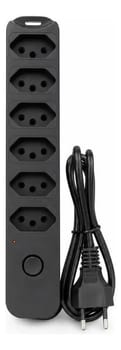 Filtro De Linha Extensão 6 Tomadas Bivolt 1 Metro 10a Régua