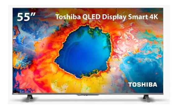 Smart TV QLED 55" 4K Toshiba 55C450NS Google TV 3 HDMI 2 USB Wi-Fi - TB035M