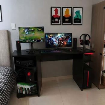 Mesa Para Computador Gamer 9409 Madesa - Preto Preto