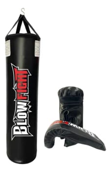 Saco De Box 90 Cm Profissional + Luva Bate Saco Preto