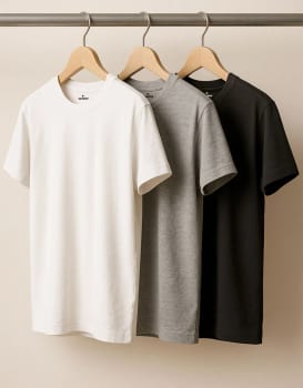 Kit 3 Camisetas Algodão Dia Dia Sandrini Básica Conforto
