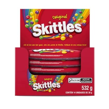 Bala Skittles Original - Case com 14 unidades de 38g